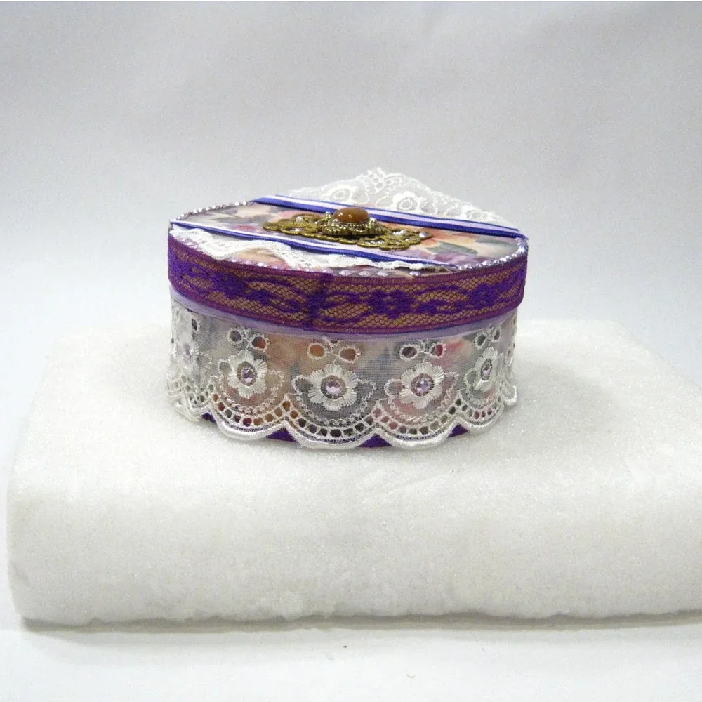 Handcrafted Keepsake Jewelry Trinket Prayer Box for Mementos Photos Desk Items - Picture 3 of 9